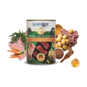 Happy&Fit Superior Dog Konzerv Friss Vaddisznóhús S.répával, burgonyával 400g