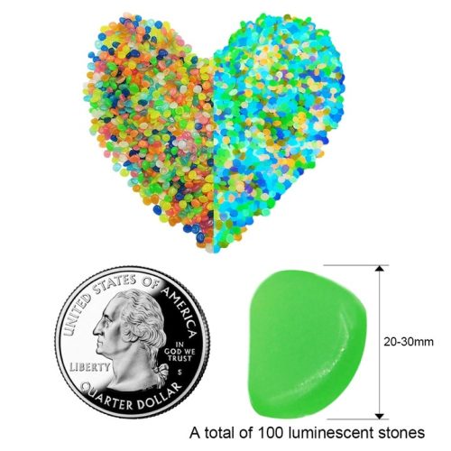 Akváriumi dekoratív világító kavicsok ,foszforeszkálós - 100g Akváriumi dekoratív világító kavicsok ,foszforeszkálós - 100g