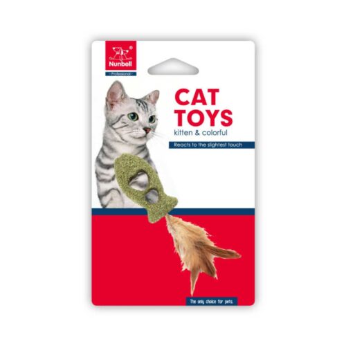 Nunbell hal formájú tollas macskamenta cicáknak Nunbell hal formájú tollas macskamenta cicáknak