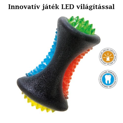 TPR LED-es súlyzó alakú erős játék kutyáknak-12x7,5cm-1 TPR LED-es súlyzó alakú erős játék kutyáknak-12x7,5cm-1