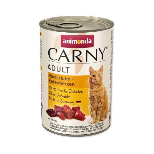 Animonda Carny Adult Konzerv - Marha,csirke és kacsaszív 400g