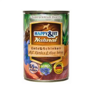 HappyFit-Natural-Dog-Konzerv-KacsaSonka-SutotokkelAloeVeraval-400g