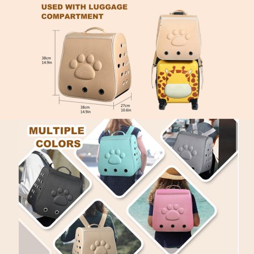 Összecsukható kisállat hátizsák mancs mintával - 10kg-ig