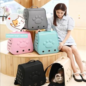 Összecsukható kisállat hátizsák mancs mintával - 10kg-ig4