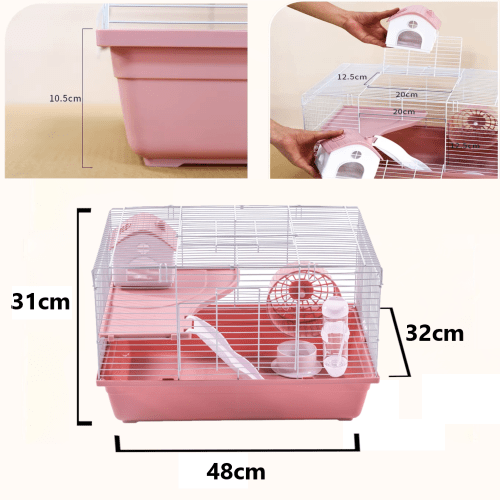 Prémium hörcsög ketrec komplett berendezéssel-48x31cm Prémium hörcsög ketrec komplett berendezéssel-48x31cm