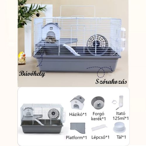 Prémium hörcsög ketrec komplett berendezéssel-48x31cm1 Prémium hörcsög ketrec komplett berendezéssel-48x31cm1