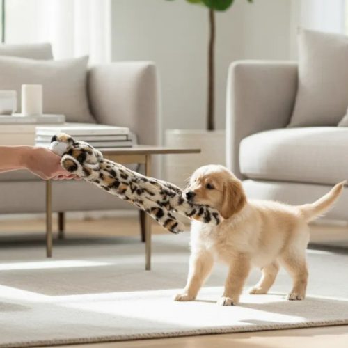 Csipogó zörgő papíros plüss leopárd kutyajáték 2