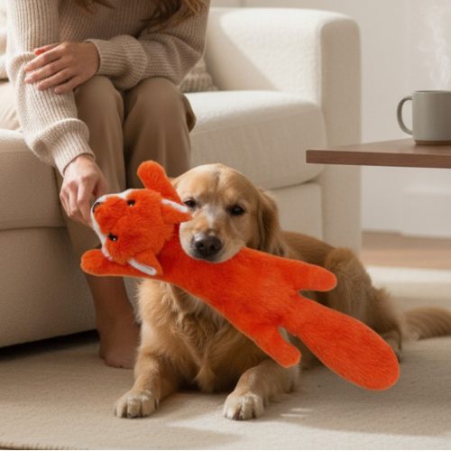 Csipogó zörgő papíros plüss róka kutyajáték1