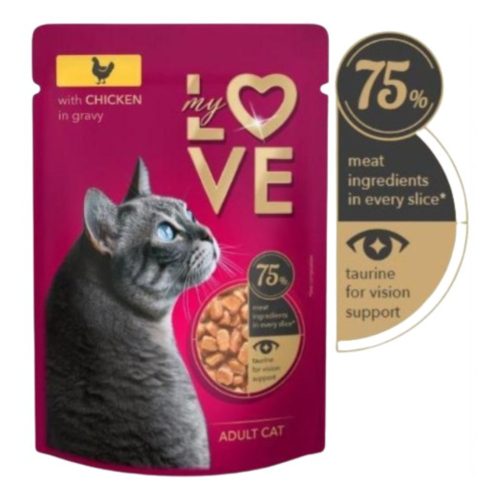 My Love alutasakos felnőtt macskaeledel csirke szószban 85g 1