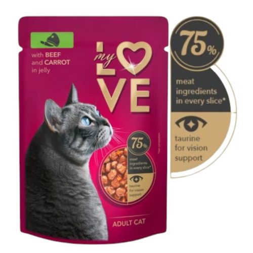 My Love alutasakos felnőtt macskaeledel marha és sárgarépa szószban 85g 1 My Love alutasakos felnőtt macskaeledel marha és sárgarépa szószban 85g 1