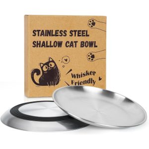 Bajuszkímélő lapos macskatányér rozsdamentes acélból (3) Bajuszkímélő lapos macskatányér rozsdamentes acélból (3)