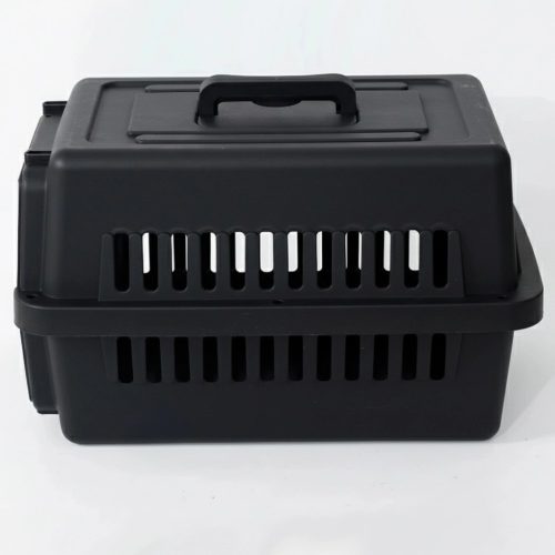 Biztonságos kisállat szállítóbox – fekete, fém ajtóval (1) Biztonságos kisállat szállítóbox – fekete, fém ajtóval (1)