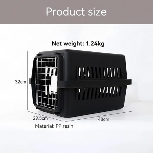 Biztonságos kisállat szállítóbox – fekete, fém ajtóval (2) Biztonságos kisállat szállítóbox – fekete, fém ajtóval (2)