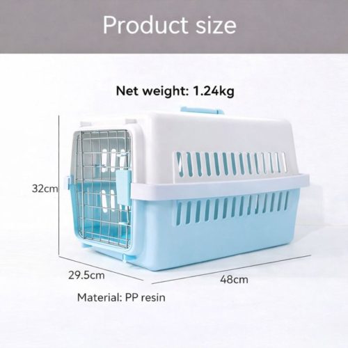 Biztonságos kisállat szállítóbox – kék, fém ajtóval (2) Biztonságos kisállat szállítóbox – kék, fém ajtóval (2)