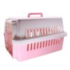 Biztonságos kisállat szállítóbox – rózsaszín, fém ajtóval Biztonságos kisállat szállítóbox – rózsaszín, fém ajtóval