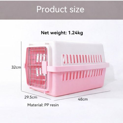 Biztonságos kisállat szállítóbox – rózsaszín, fém ajtóval (1) Biztonságos kisállat szállítóbox – rózsaszín, fém ajtóval (1)