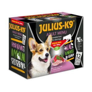 Julius K-9 Adult Menu Special Pack válogatás szószban kutyáknak - borjú & nyúl 12x100g Julius K-9 Adult Menu Special Pack válogatás szószban kutyáknak - borjú & nyúl 12x100g