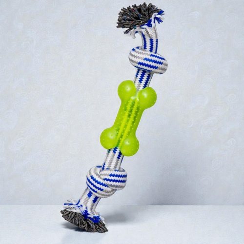Kutya kötél játék fogtisztító gumicsonttal 24cm (1)