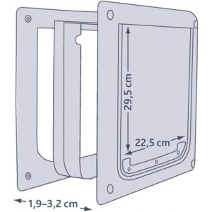 Trixie Ajtó Kutyának 2-utas S-M 30_36cm fehér (1)