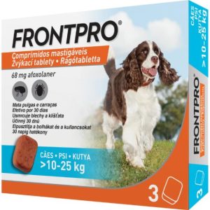 FRONTPRO Rágótabletta kutyáknak bolhák és kullancsok ellen 10-25 kg között 3x68 mg FRONTPRO Rágótabletta kutyáknak bolhák és kullancsok ellen 10-25 kg között 3x68 mg