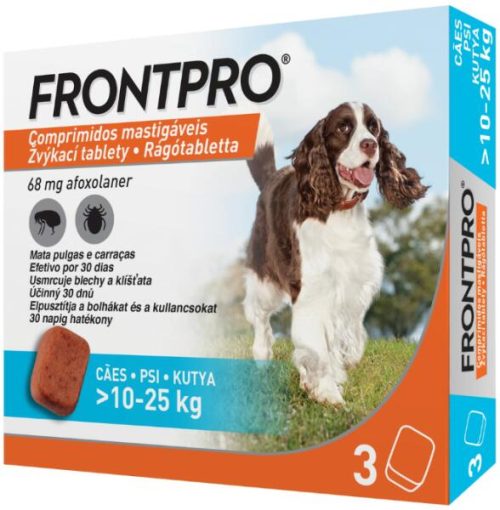 FRONTPRO Rágótabletta kutyáknak bolhák és kullancsok ellen 10-25 kg között 3x68 mg FRONTPRO Rágótabletta kutyáknak bolhák és kullancsok ellen 10-25 kg között 3x68 mg