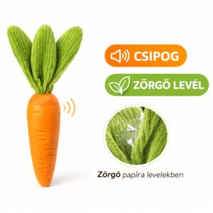 Natúr sípolós, zörgő répa kutyajáték 23cm-Photoroom