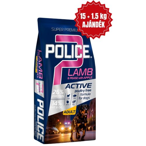Police Adult Hypoallergenic Lamb with Peas & Apple 15+1,5kg bónusz