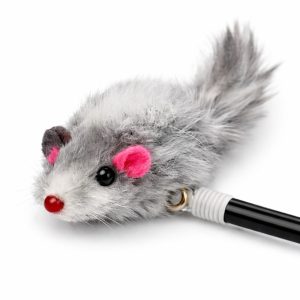 Macska játékpálca - szőrmés egér