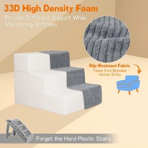 Összecsukható puha 3 lépcsős kisállat fellépő lépcső