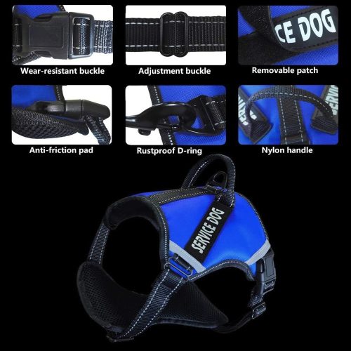 Service Dog fényvisszaverő kutyahám többszínben - L Service Dog fényvisszaverő kutyahám többszínben - L