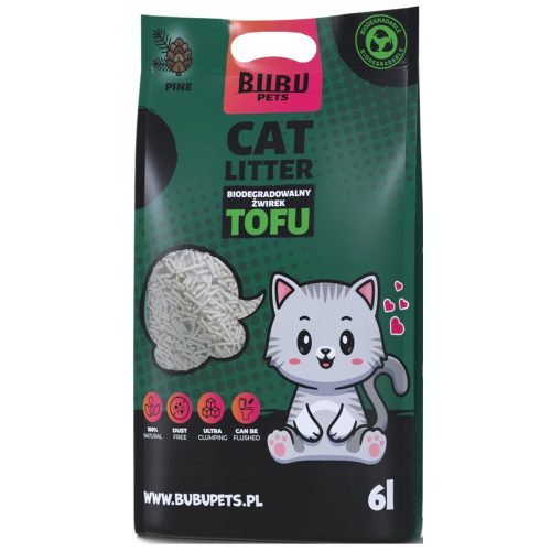 Bubu Pets Tofu macskaalom, fenyő illat 6L Bubu Pets Tofu macskaalom, fenyő illat 6L